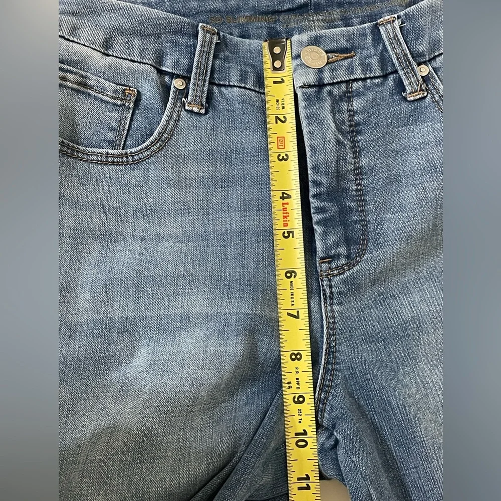 CHICO’S Girlfriend So Slimming Cropped Jean Braided Side Trim Light Wash Size 6